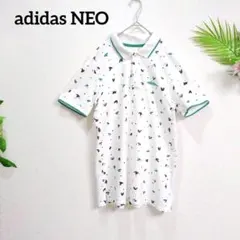 アディダス ポロシャツ 総柄 ドット 蝶 M スポーツ テニス 半袖 夏物 白のサムネイル