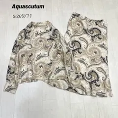 Aquascutum アクアスキュータム シルク　ペイズリー セットアップ