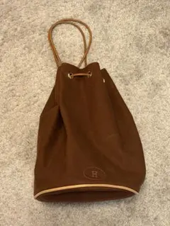 HERMES エルメス 巾着 ショルダーバッグ ポロション PM ブラウンのサムネイル