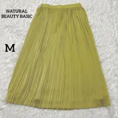 ナチュラルビューティーベーシック/プリーツスカート/シフォン/ウエストゴム/M