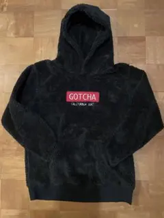 GOTCHA アウター　ボアタイプ　フード付パーカー 黒　ロゴ入り