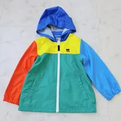【美品】DOUBLE.B　ウインドブレーカー　カラフルフード　ワンポイント刺繍