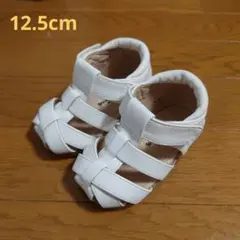 ホットビスケッツ　ベビーサンダル12.5cm　ホワイト　合皮