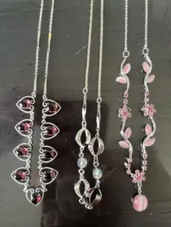 ストーン付き　ネックレス　3点　まとめ売り