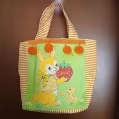 ハンドメイド　昭和レトロ　動物柄　ストライプ　トートバック