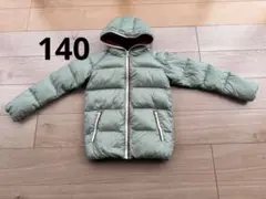 【BEAMS】ミントグリーン フード付きダウンジャケット　140