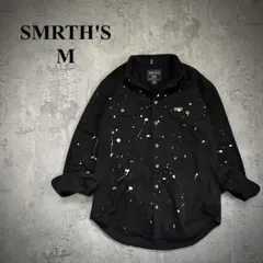 【SMITH'S】スミス（M）ワークシャツ＊ペンキ加工＊レザーパッチ＊のサムネイル