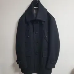 訳あり KENT AND CURWEN 黒 ステンカラーコート ウール混合 M