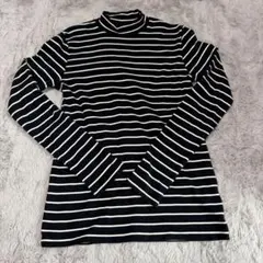 無印良品 ハイネック ボーダー トップス
