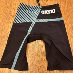 arena 競泳水着 黒・青 ストライプ