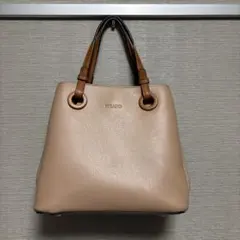 FRANCO ベージュ レザー ハンドバッグ