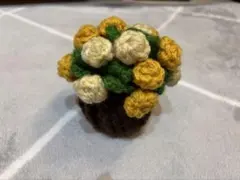 ハンドメイド フラワーポット 毛糸編み