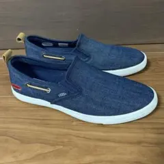 VANS ダークブルー スリッポン26 26.5 デッキシューズ　マリン