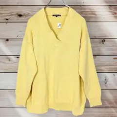 23区 イエロー 長袖Vネック　カットソー　サイズ38　体型カバー　カジュアル