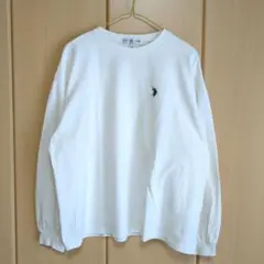 ユーエスポロ U.S.POLO ASSN.だほそでロンT ワンポイント刺繍 白