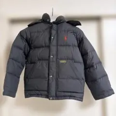 ラルフローレンS(8)フード付き黒ダウンコート