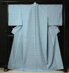 7857■　L寸　夏着物　絽　洗える小紋　瓦文　美品