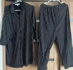 黒ピンクハート柄マタニティーパジャマM