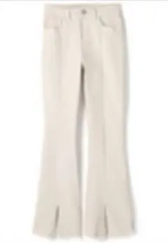 グレイル　GRL フリンジヘムセンタースリットフレアパンツ　アイボリー新品未使用