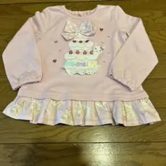 クーラクール ケーキ フリル付き長袖カットソー 90