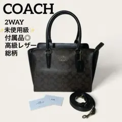 ✨極美品✨ COACH 2way ハンドバッグ 総柄 シグネチャー レザー