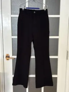 GUジーユーカットソーカラーフレアスラックス【S】ブラック