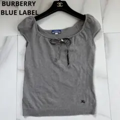 希少 BURBERRY BLUE LABEL リボン チェック ニット ニット