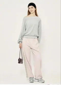 新品　coca カットジョーゼットサイドラインパンツ