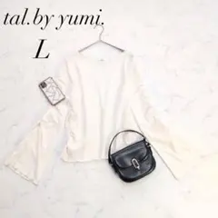 タルバイユミ/ニットソー/フレアスリーブ/Lサイズ/長袖/薄手/美品✨️