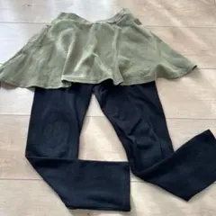 オリーブグリーン フレアスカート付きスパッツ 130