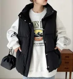 【美品】DISCOAT ブラック ダウンベスト