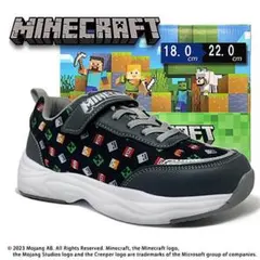 新品！　Minecraft　総柄　スニーカー　グレー　クリーパー　18～22cm