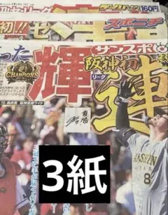 ⑥阪神タイガース　連覇　10/4付スポーツ新聞３紙セット