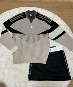 【新品 M】アディダス ビッグシルエット プライムニット 体型カバー 大人可愛い