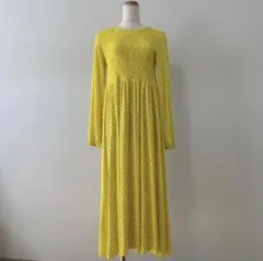 ZARA ザラ　イエロー ドット柄 マキシワンピース
