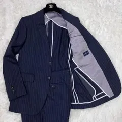 【美品】THE SUIT COMPANY セットアップスーツ ネイビー 紺
