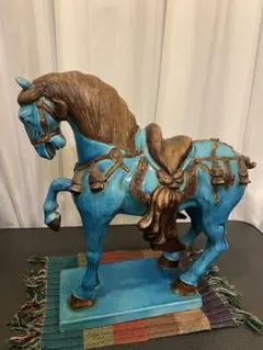 馬　陶器　イタリア製　置物 Vintage Horse Ceramic object/ビンテージ 陶器製 馬 オブジェ/置物(A543)