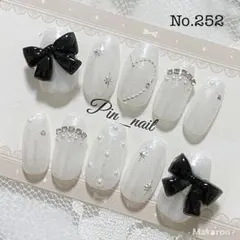 ネイルチップ オーダー 量産型 地雷 フレンチガーリー リボン