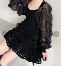 dazzlin ギャザーリボンミニワンピース