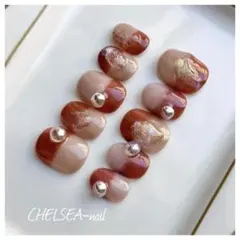 ツートンニュアンスネイル(ブラウン)