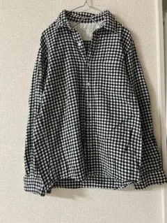 無印良品ギンガムチェック長袖シャツ　M