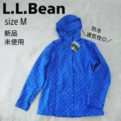 新品 未使用 エルエルビーン llbean ドット柄 防水マウンテンパーカー m