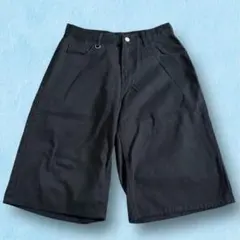 黒 ショートパンツ コットン混紡　ブラック　デニム　ハーフパンツ