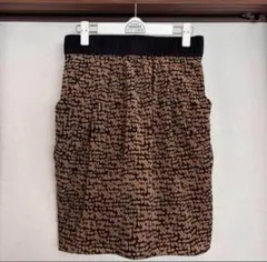 【美品】アンタイトル　ワールド　膝丈・柄スカート　ウエスト総ゴム　Mサイズ