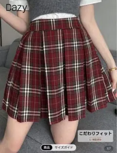 DAZY チェック柄 プリーツスカート ショート、秋冬ウィメンズスカート