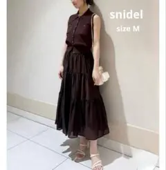 SNIDEL ニットベスト×ティアードスカートセット ブラウン - メルカリ