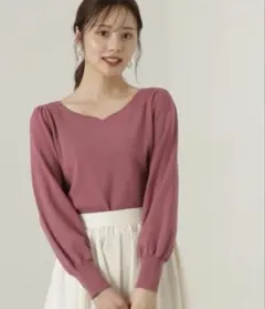 プロポーションボディドレッシング ハートカット総針 ニット