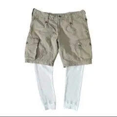 スワッガー レイヤード カーゴ ショーツ ハーフパンツ W34 ベージュ 日本製