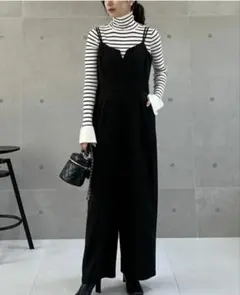 リエディ　ダブルストラップサロペット ブラック