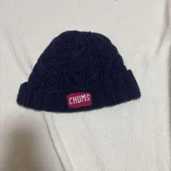 CHUMS ケーブル編みニット帽 ネイビー